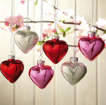 Shiny Hearts Ornaments from Lillian Vernon