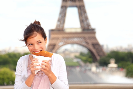 Paris woman by Eiffel Tower