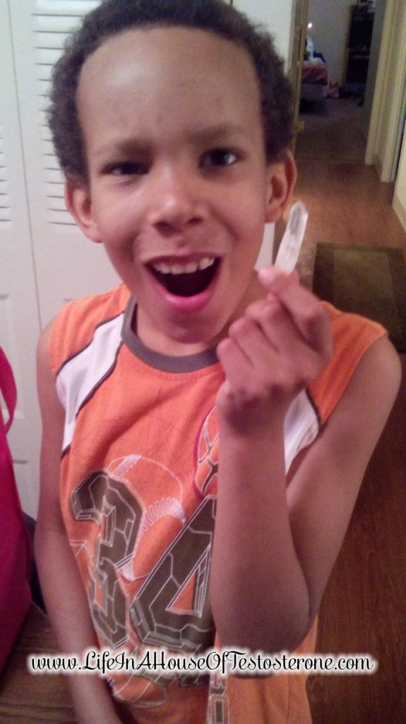 Tre and his Quartz Crystal from the Grab Bag - Southern Women's Show 2014