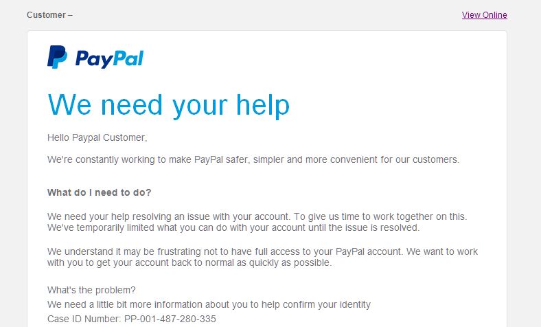 PayPal Scam Part 1