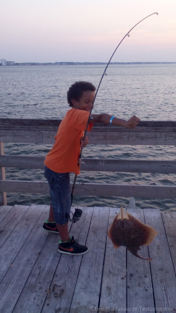 Tre Catches His First Stingray EVER