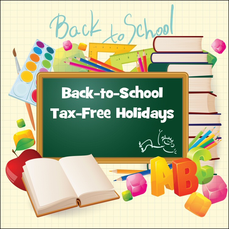 back to school tax free holidays