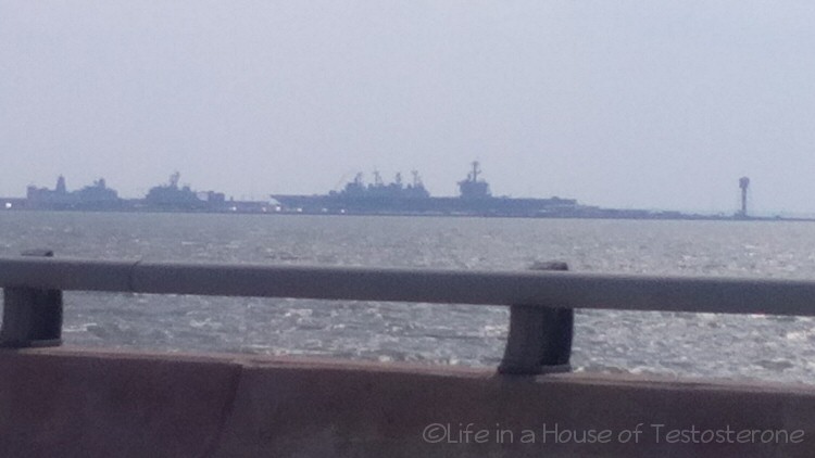 Naval Ships as we exit the tunnel