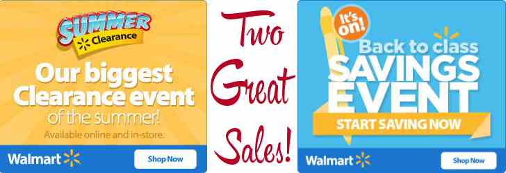 Walmart Summer Clearance and Back to Class Events