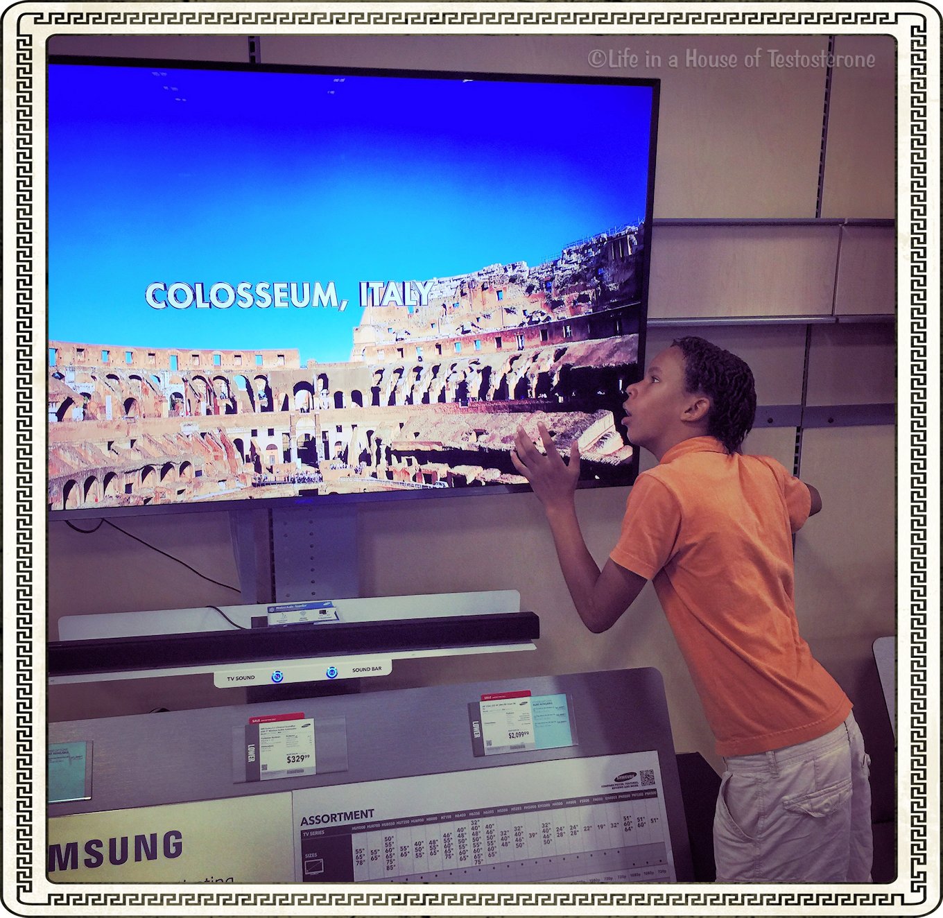 Tre falls in love and doesn't want to leave the SUHD TV display!  @SamsungTVUSA  @BestBuy  #SUHDatBestBuy