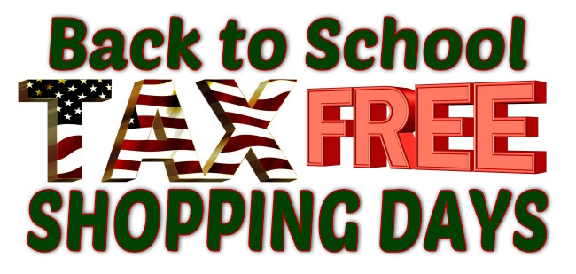 Back to School Tax Free Holidays for 2015