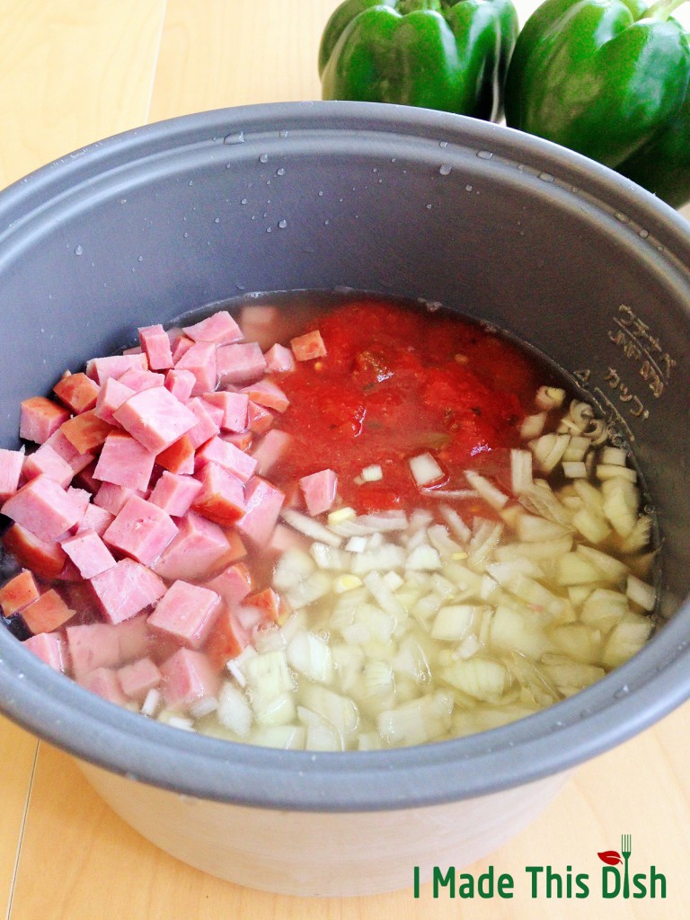 One Pot Spanish Rice - Add all of your ingredients and you're ready to cook!