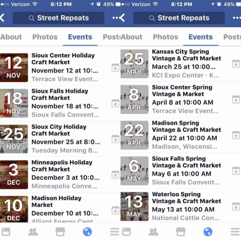 Street Repeats Events from the Street Repeats Facebook Page before Teri Hardy Hatland deleted the account