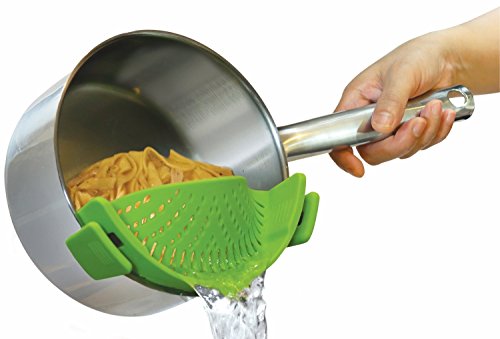 The Original SNAPN STRAIN by Kitchen Gizmo, No-hands No-Fuss Clip-On Strainer. Fits all Pot Sizes.