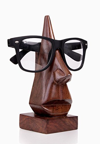 Gift for Christmas or Birthday to Your Loved Ones Classic Hand Carved Rosewood Nose-shaped Eyeglass Spectacle Eyewear Holder