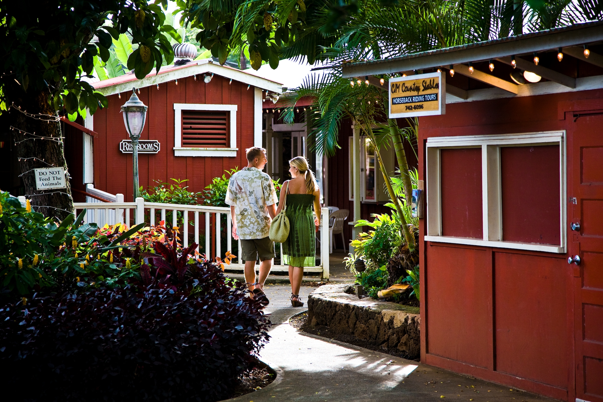 Couple enjoying Old Koloa Town