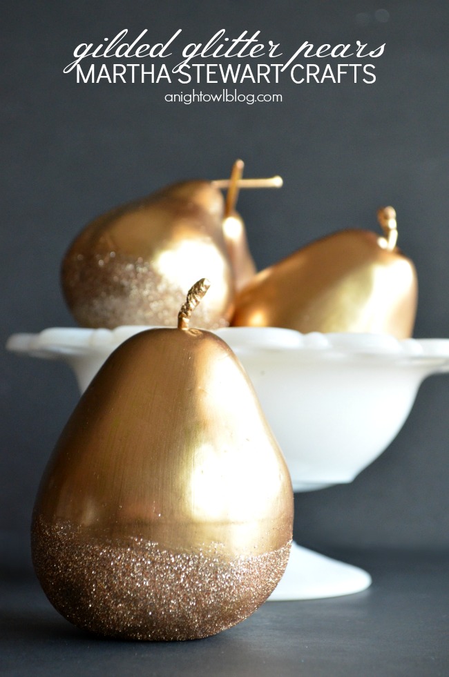 Gilded Glitter Pears with Martha Stewart Crafts