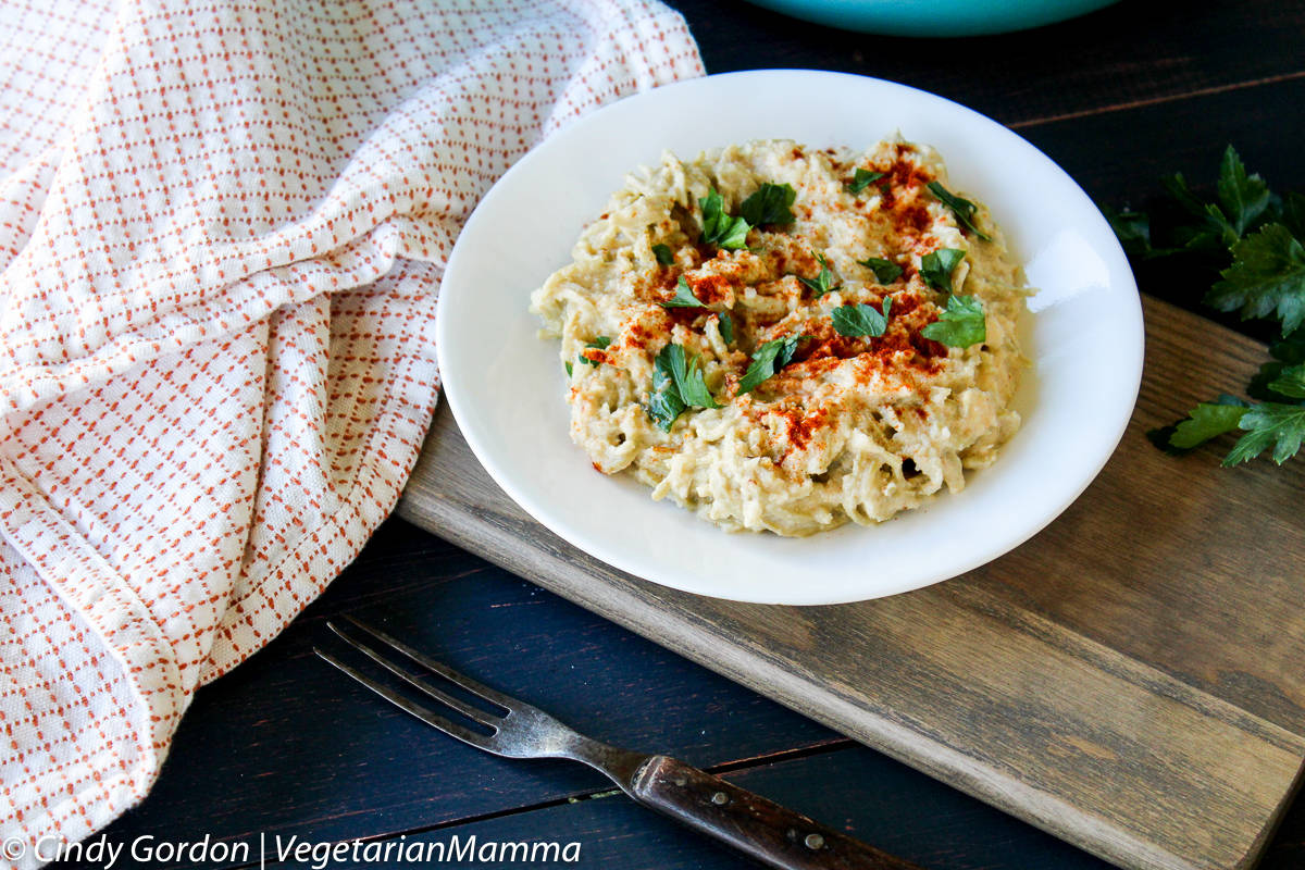 Recipe: Roasted Cauliflower Alfredo Edamame Spaghetti