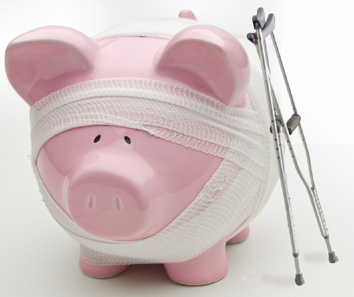 injured piggy bank