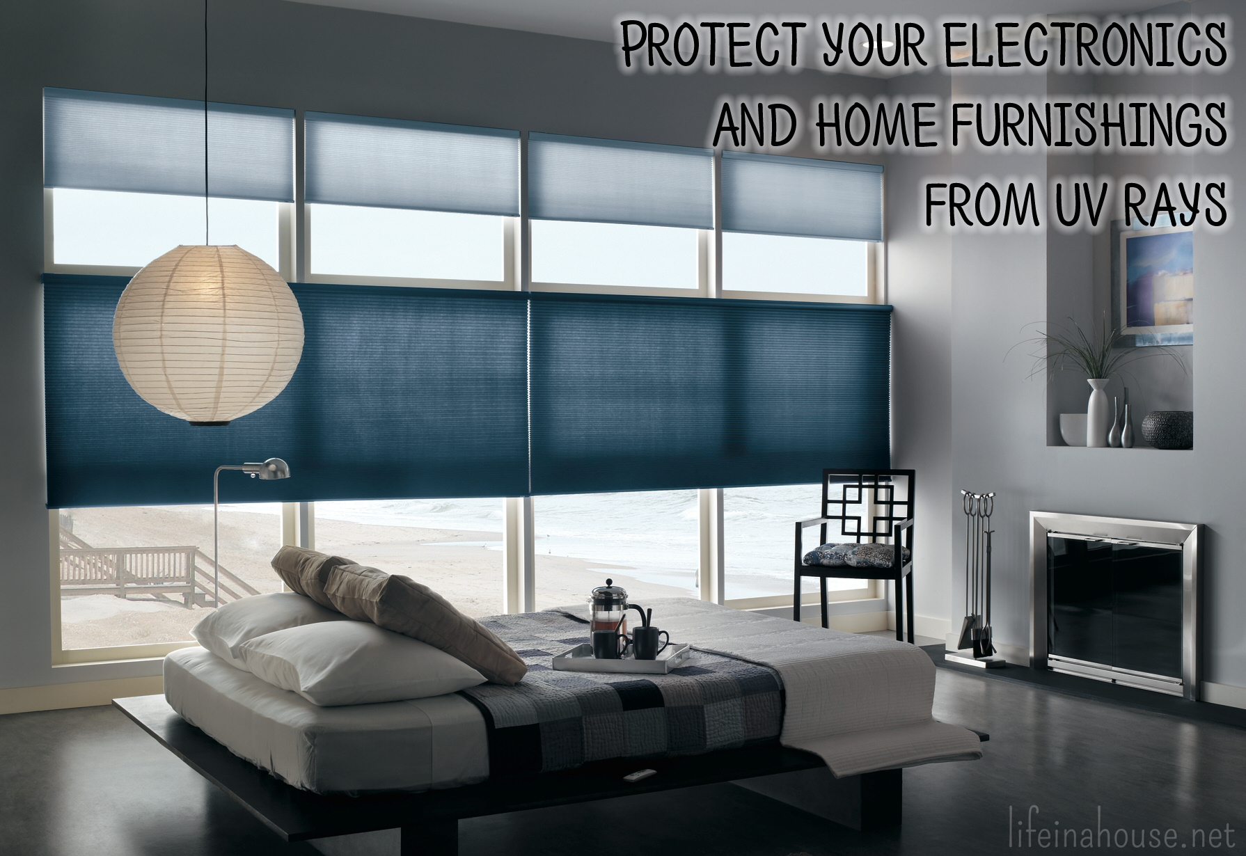 use cellular shades to protect your electronics and furnishings from UV rays