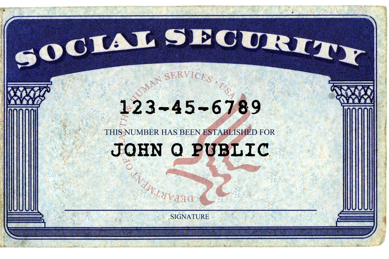 John Q Public Social Security Card