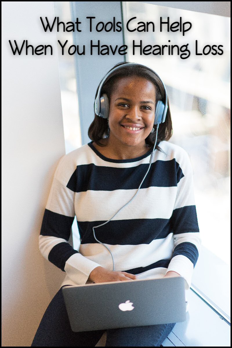 hearing loss, woman, headphones, computer