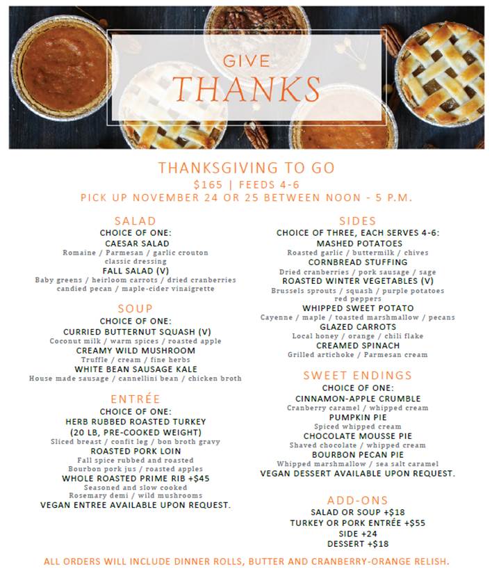 omni richmond hotel thanksgiving 2020 menu