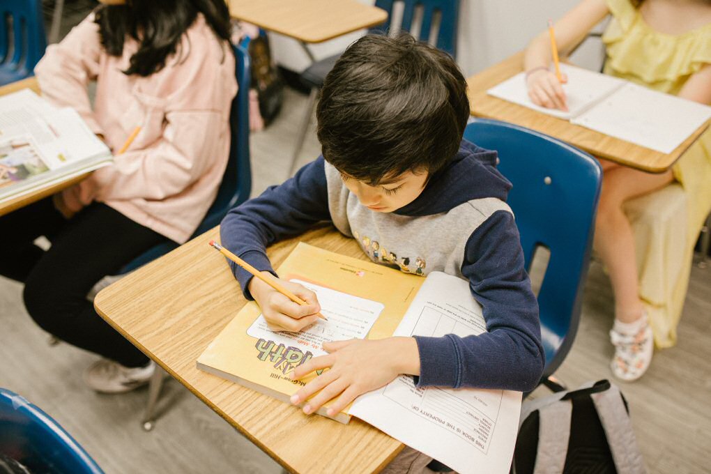 student in classroom