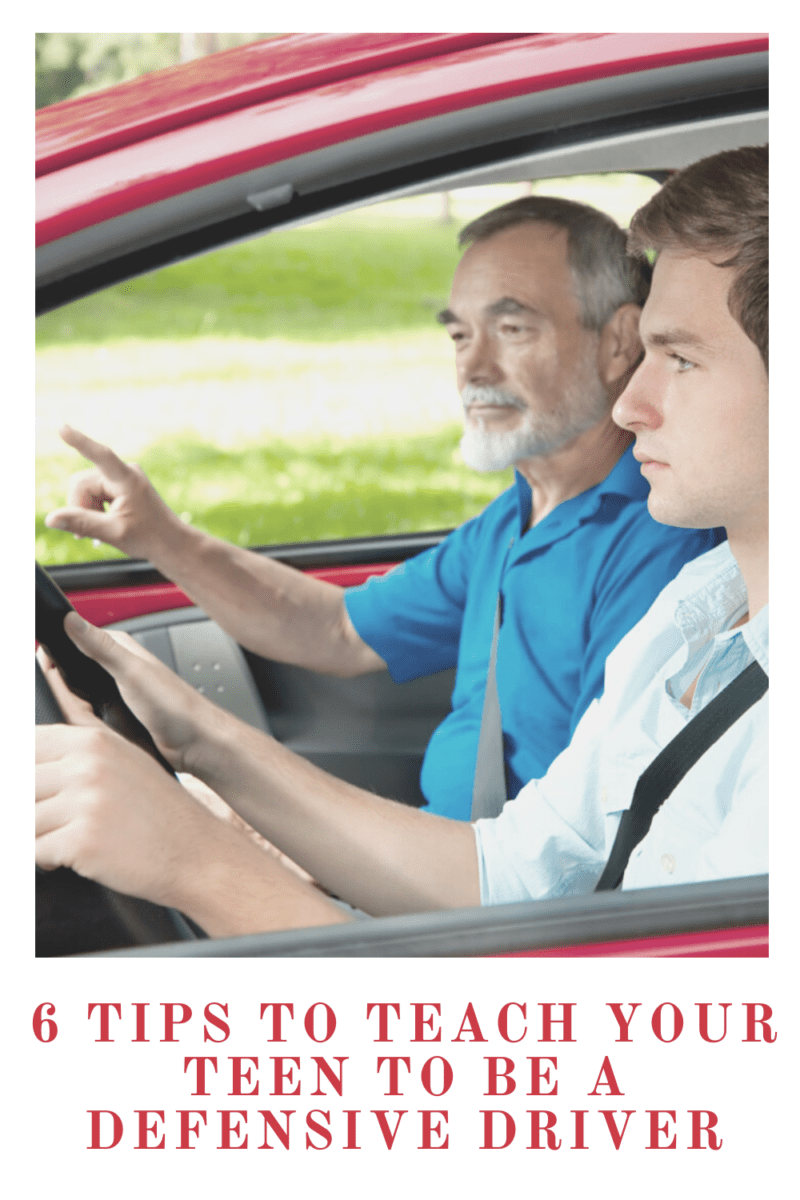 dad teaching teen to drive