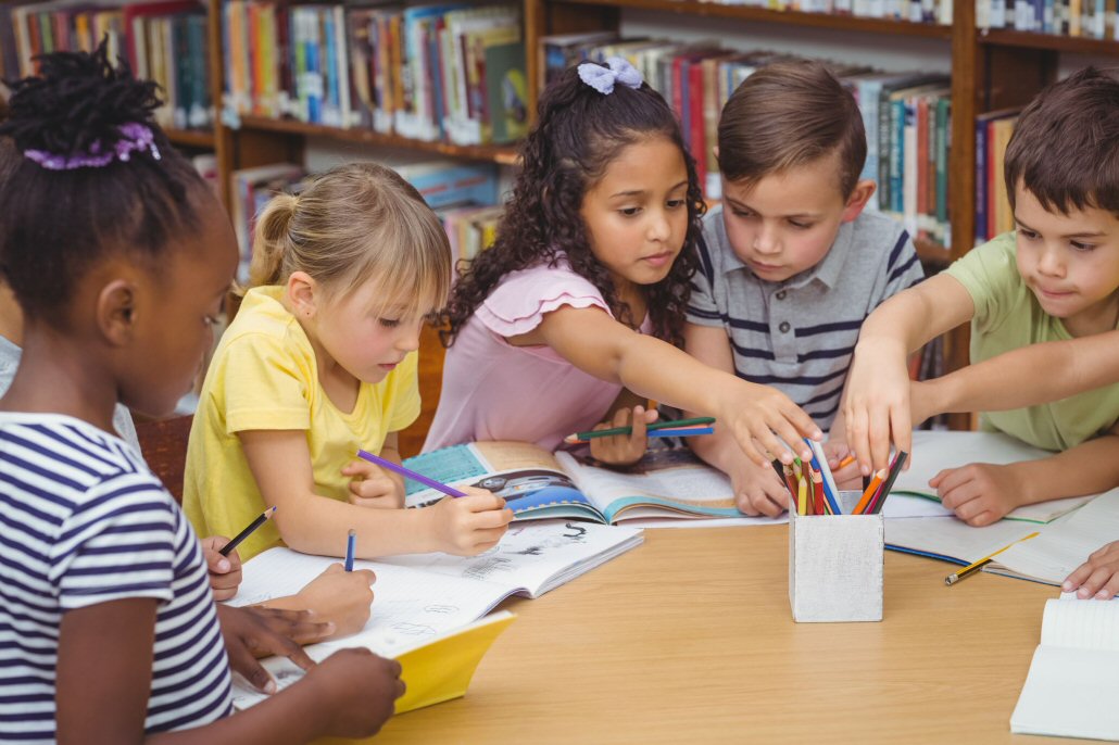 gifted children around table