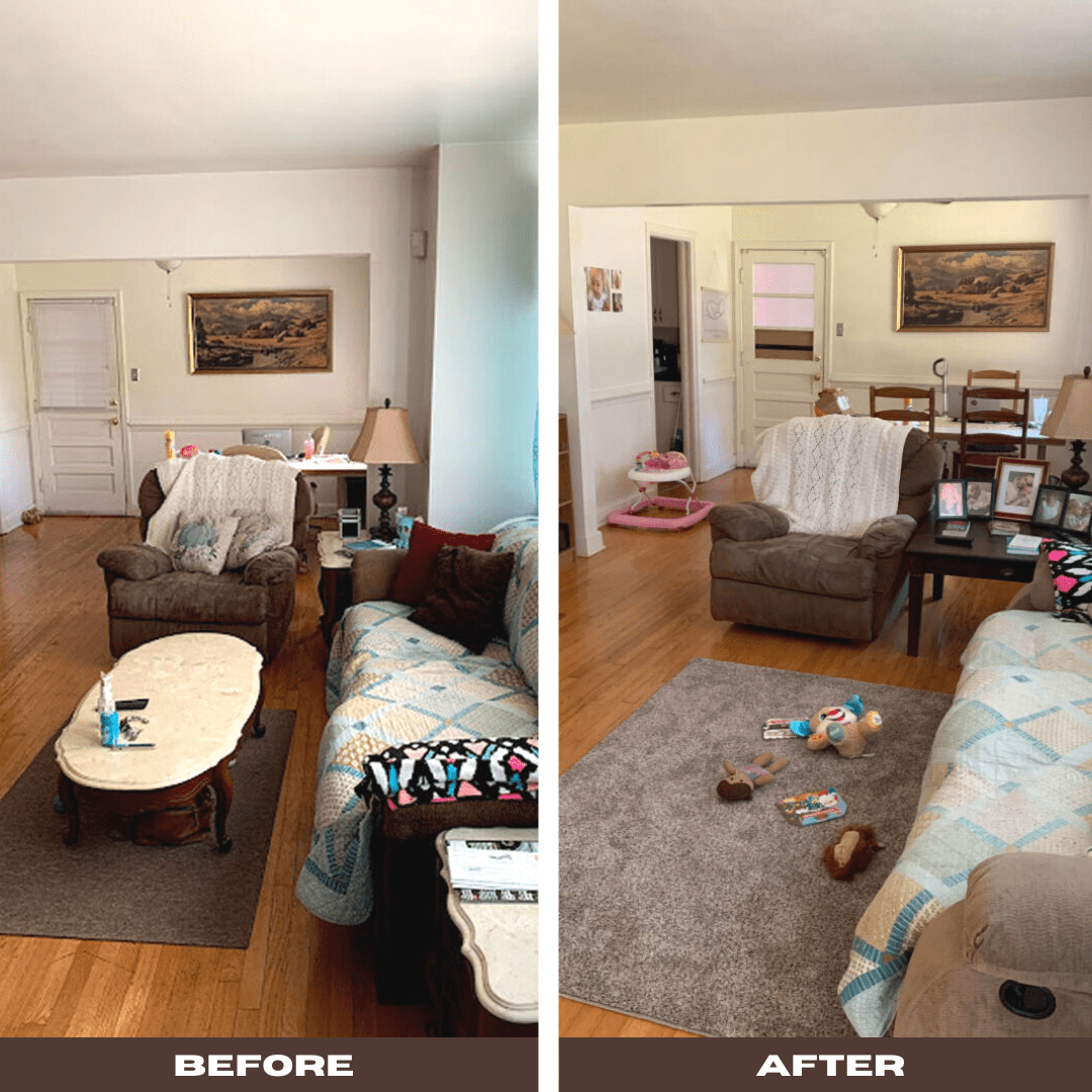 before and after liah living room