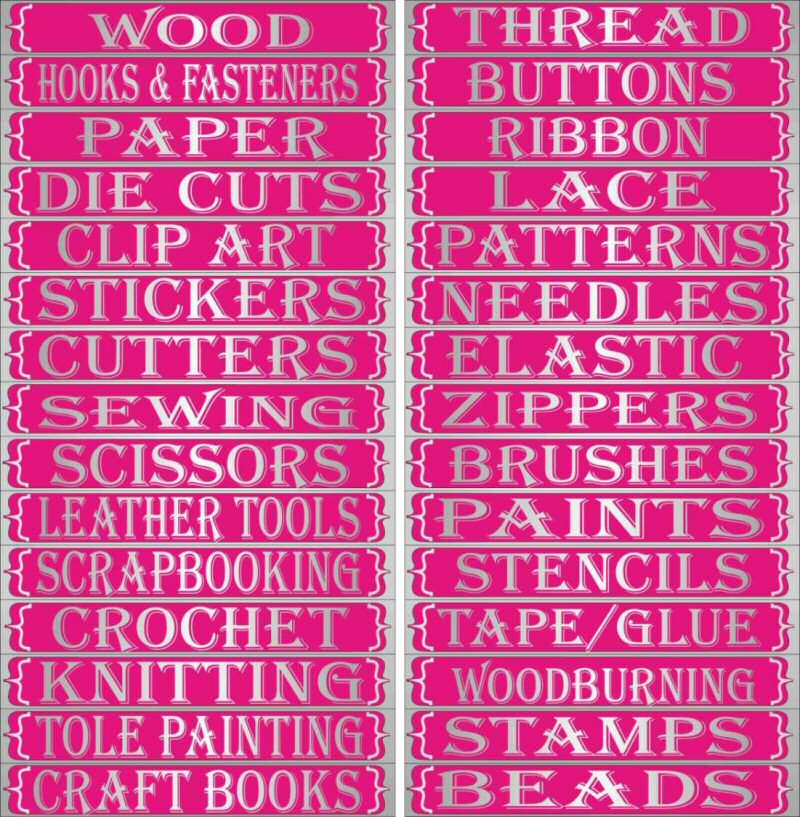 craft room labels