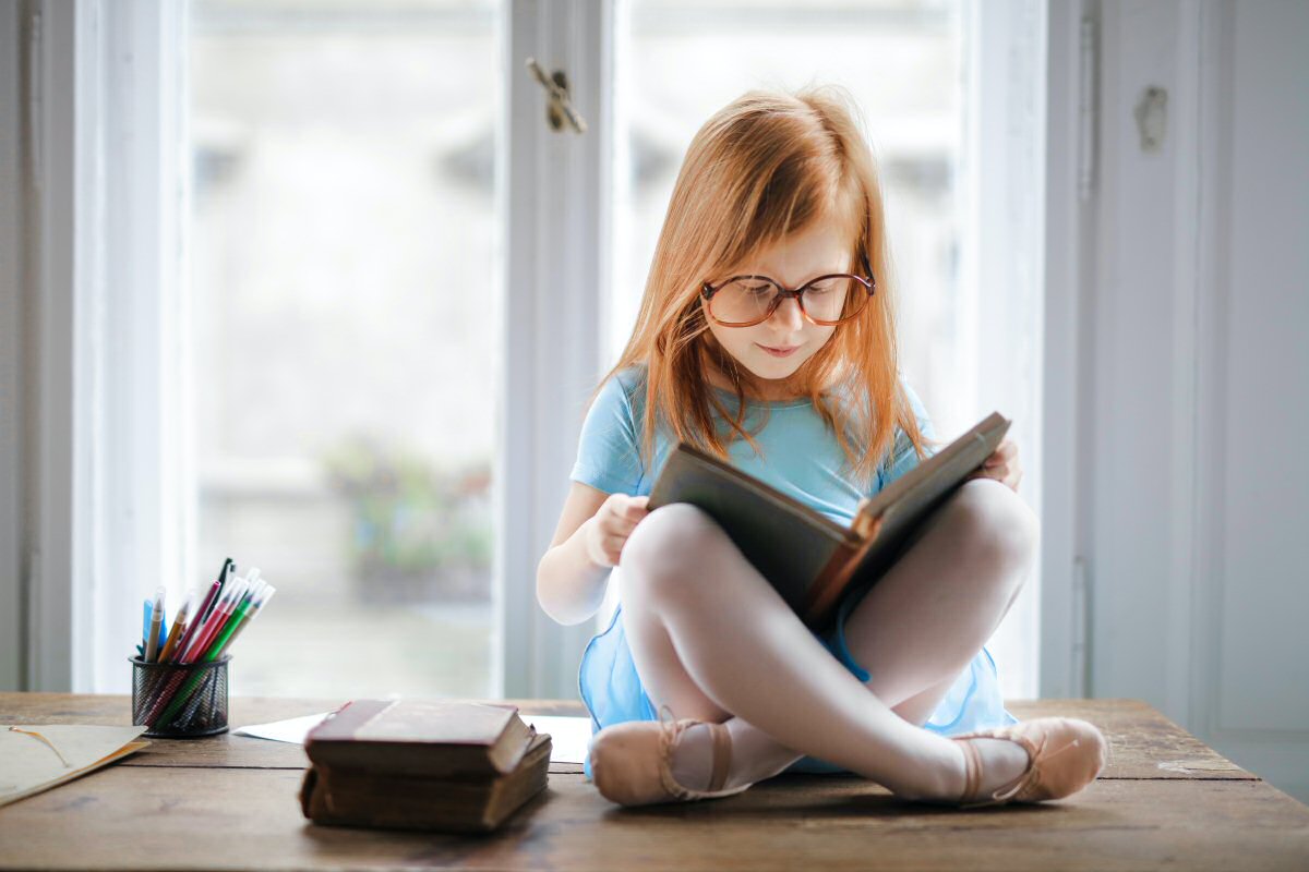 girl reading a book